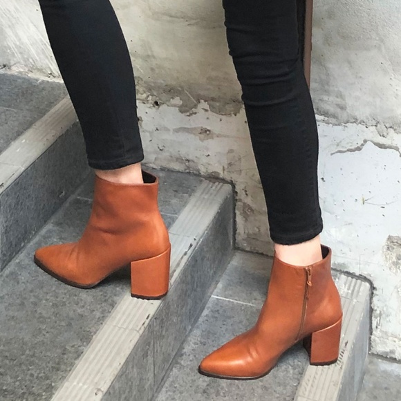 Stuart Weitzman Shoes - Stuart Weitzman Trent Booties Block Heel BROWN 36